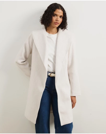 Atmos&Here - Dune Wool Blend Shawl Collar Coat