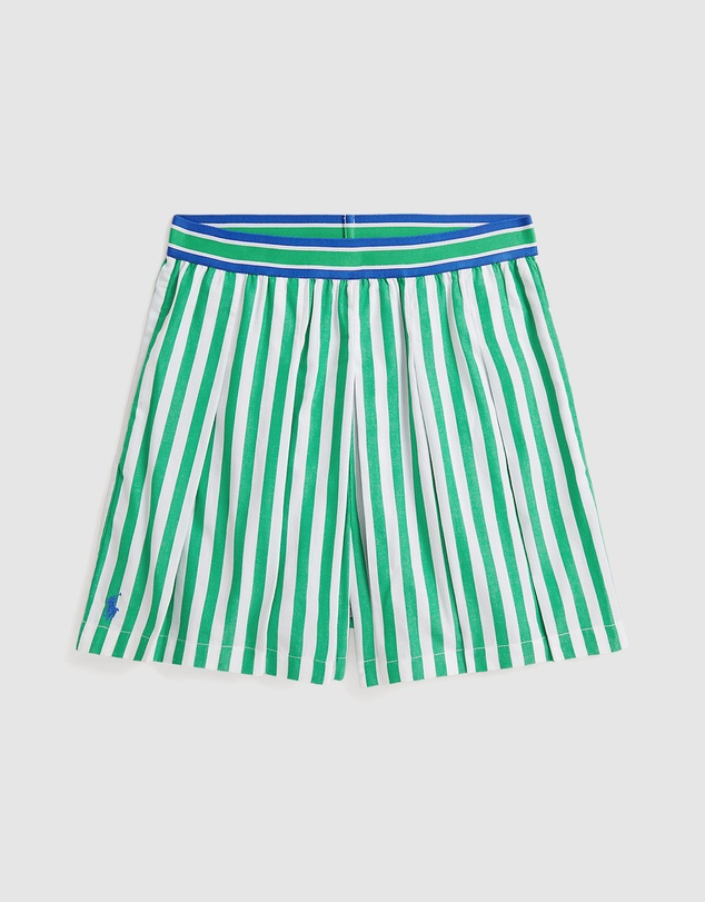 Polo Ralph Lauren - Striped Pleated Poplin Culotte Shorts - Teens