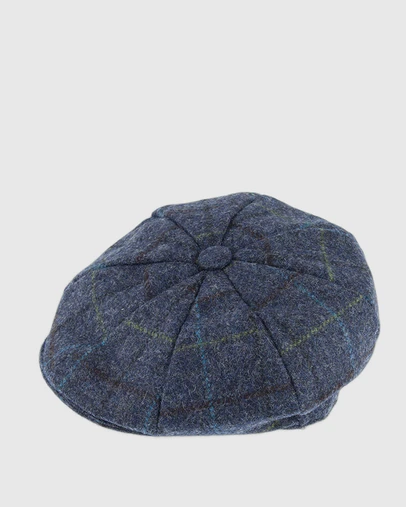 DENTS - Abraham Moon Check Tweed Newsboy Cap