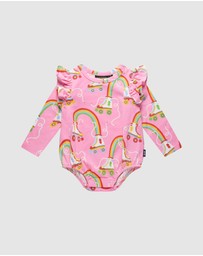 Rock Your Baby - Let The Good Times Roll Long Sleeve Frill Bubble Bodysuit