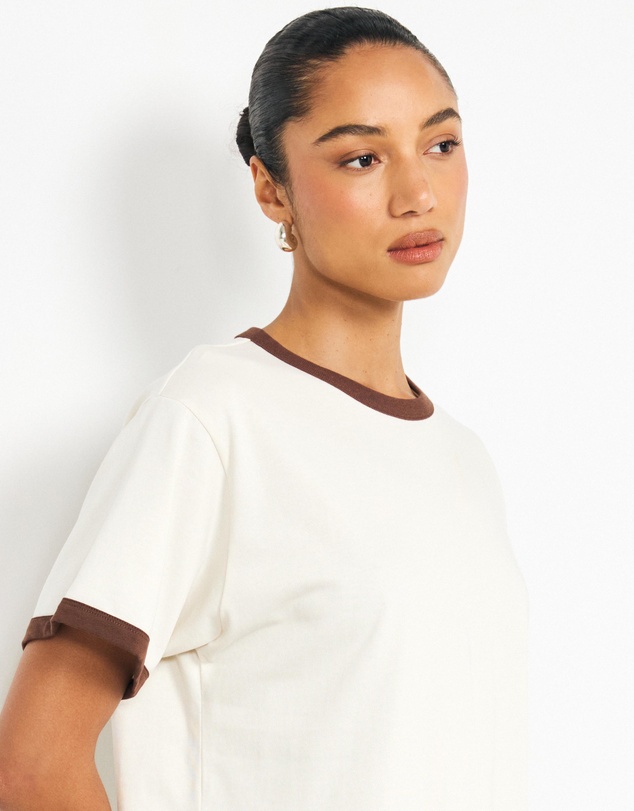 AERE - Ciara Contrast Boxy T-Shirt