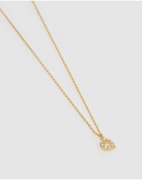 Izoa - Pearl Letter Q Necklace Gold