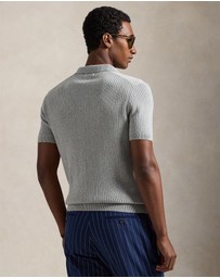 Polo Ralph Lauren - Rib-Knit Cotton Johnny-Collar Sweater - ICONIC EXCLUSIVE