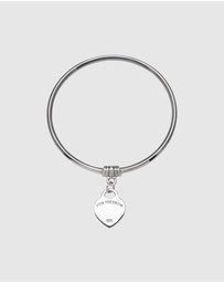 Von Treskow - Art Deco Bangle (3mm) with VT Flat Heart