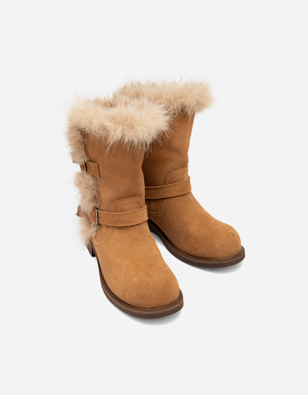 Ozwear Connection Uggs - UGG Fur Trim Buckle Short Boots