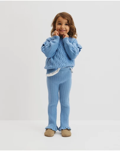 Country Road - Organically Grown Cotton Blend Rib Knit Pant
