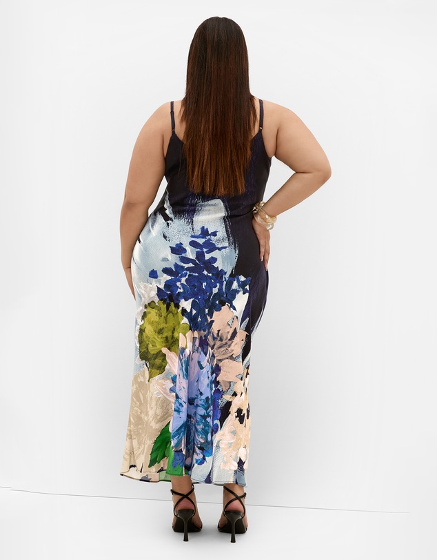 City Chic - Sadie Dahlia Print Slip Dress