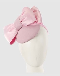 Max Alexander - Felt Pink Winter Pillbox Fascinator with Bow