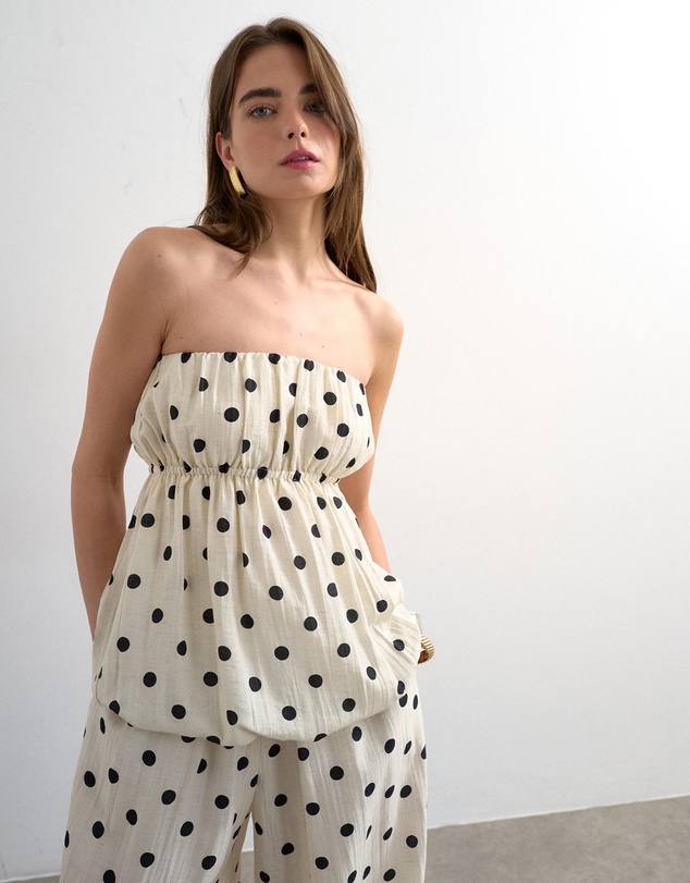 TOPSHOP - Lina Bubble Hem Bandeau Top