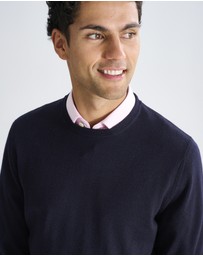 3 Wise Men - 3 Wise Men Driver Crew Neck Merino Knit - Navy