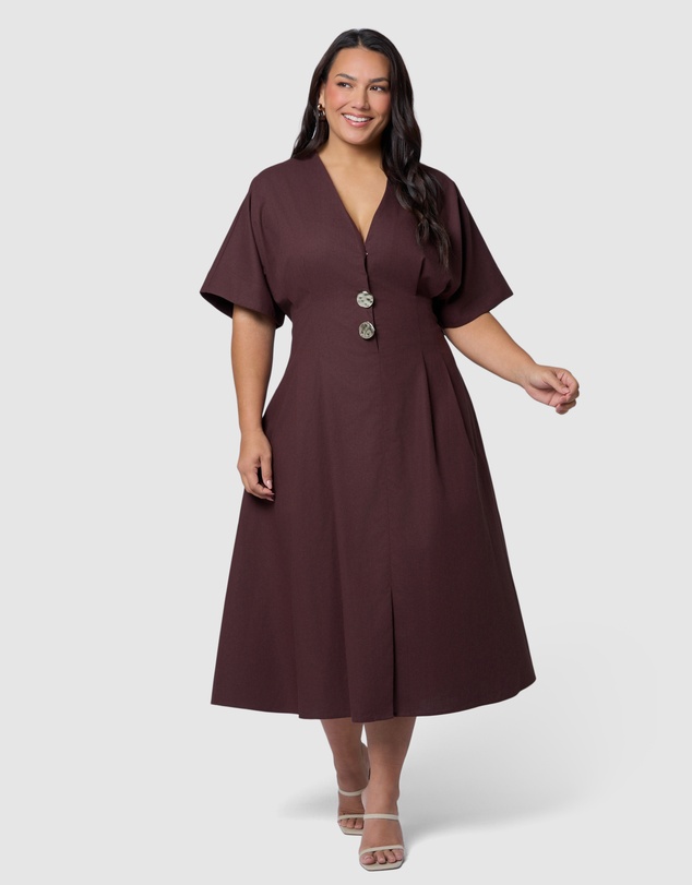 Something 4 Olivia - Blair Linen Midi Dress