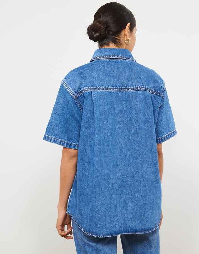 Atmos&Here - Mila Short Sleeve Denim Shacket
