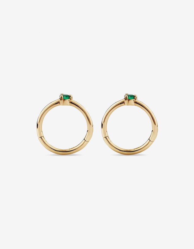 Michael Hill - 10mm Emerald Accent Sleepers in 10kt Yellow Gold