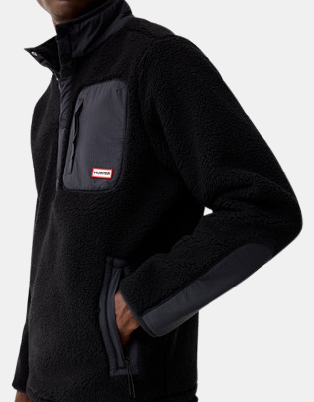 Hunter - Athol Half Zip Borg Fleece Jacket Black