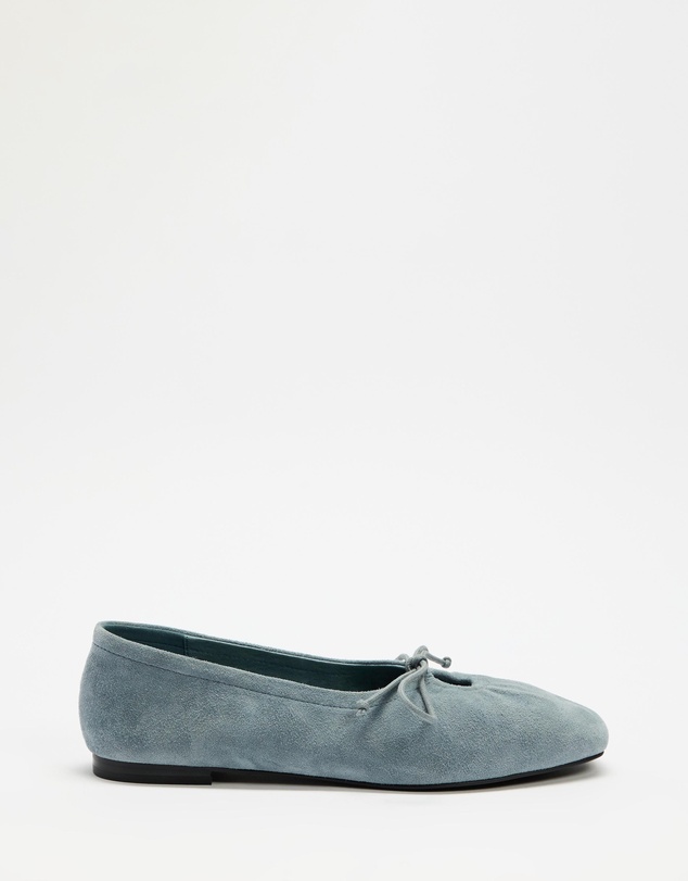 AERE - Cut Out Suede Ballet Flats - Women's