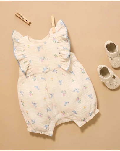 Purebaby - Ruffle Romper -Kids-Babies