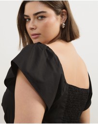 Atmos&Here Curvy - Andy Cotton Poplin Midi Dress