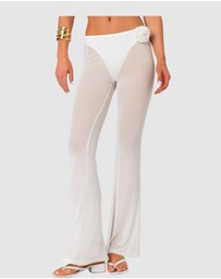 EDIKTED - Flo Sheer Mesh Flared Pants