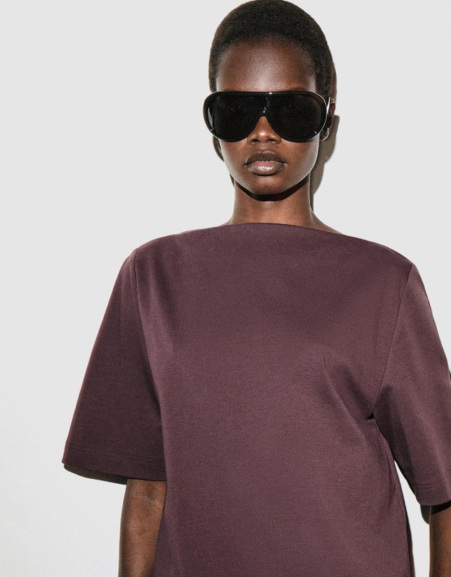 COS - Contrast-Panel Boat-Neck Midi Dress