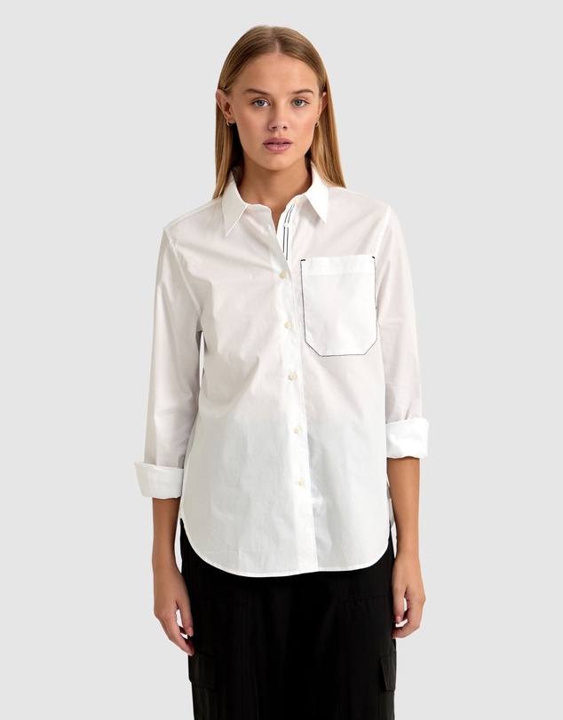Oxford - Ariel Tape Trim Cotton Shirt