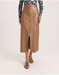 SABA - Viv Faux Leather Zip Front Skirt