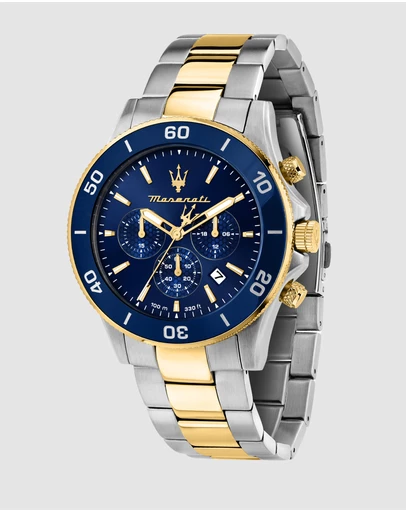 Maserati - Maserati Competizione 43mm Blue Two Tone Stainless Steel Watch