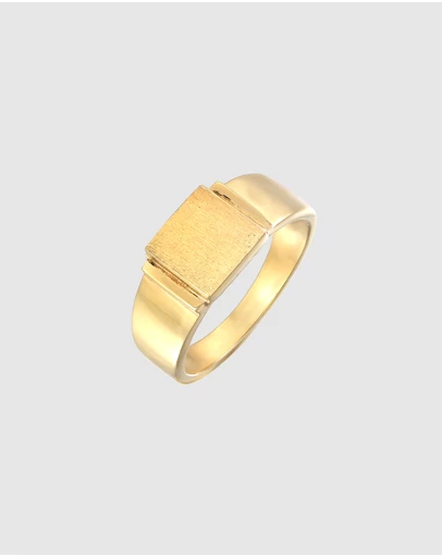 Kuzzoi - ICONIC EXCLUSIVE - Signet Ring in Gold-Plated 925 Sterling Silver