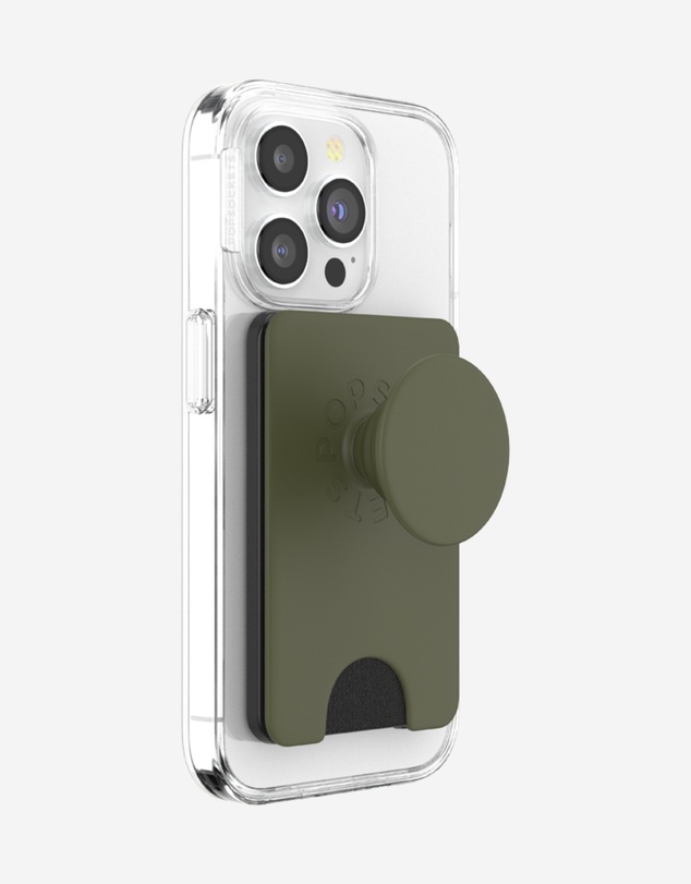 PopSockets - PopWallet+ MagSafe Softgoods Phone Wallet Card Holder+ Magnetic Adapter Ring