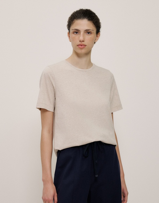 Trenery - Australian Cotton Marle T-shirt in Clay