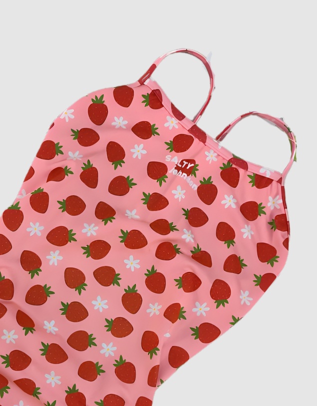 Salty Johnson - Strawberry Kisses Thin Strap One Piece