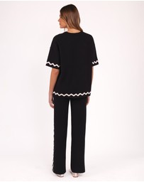 Petal & Pup - Vespa Knitted Tee - Black White