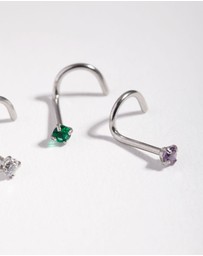 Lovisa - Surgical Steel Classic Gem Nose Stud Pack