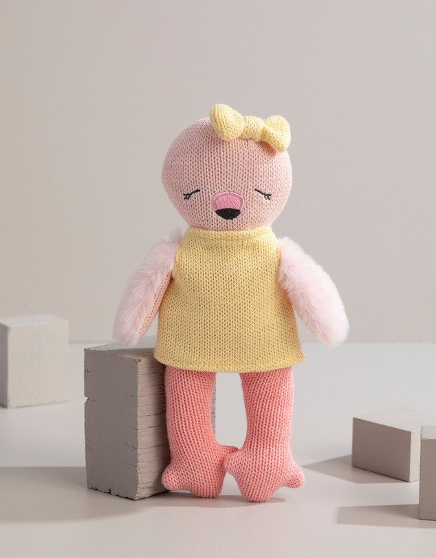 Living Textiles - Knitted Animal Toy - Freya the Flamingo