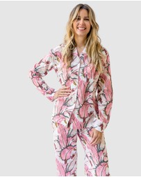 Sant And Abel - Women's Martinique® Pink Banana Leaf Long PJ Set