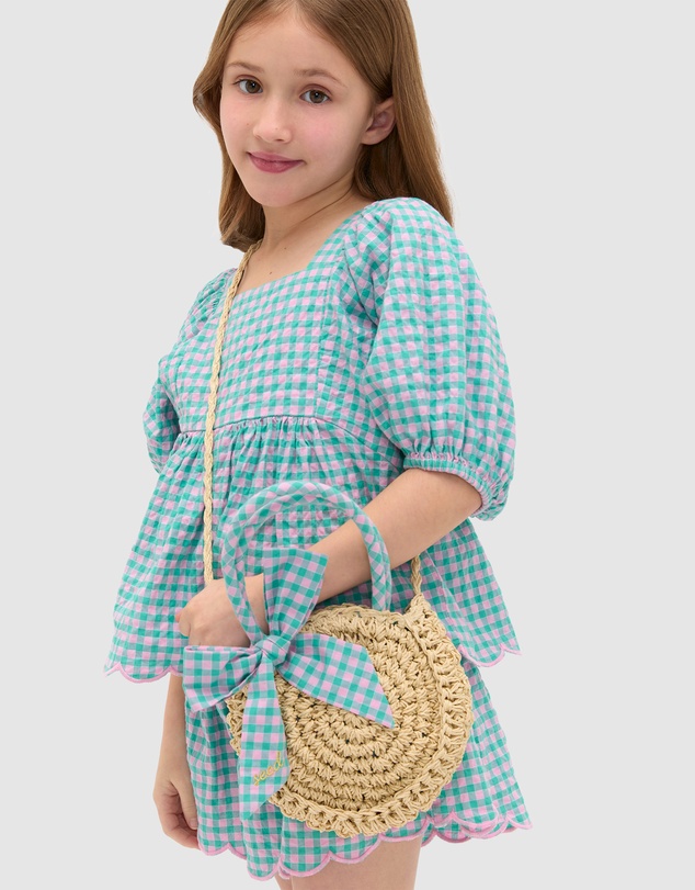 Seed Heritage - Gingham Straw Bag