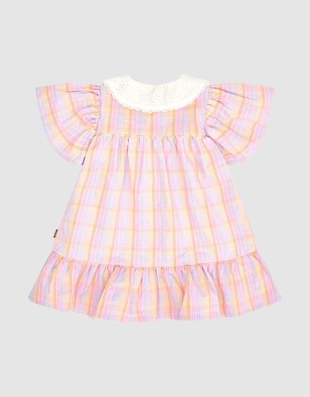 Huxbaby - Seaside Rainbow Stripe Lace Collar Dress - ICONIC EXCLUSIVE - Babies-Kids