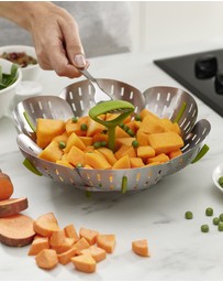 Joseph Joseph - Bloom™ Stainless Steel Folding Steamer Basket (Green)
