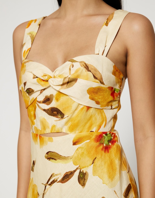 Lover - Neroli Twist Bust Midi Dress