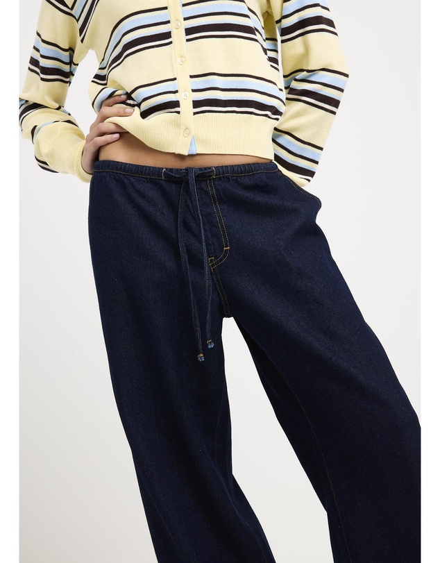 Subtitled - Carmen Draw Cord Wide Leg Denim Jeans