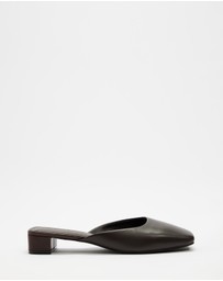 Atmos&Here - Willow Square Toe Leather Mules