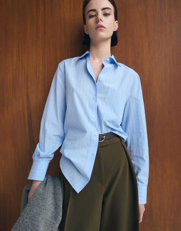 M.N.G - Cotton And Lyocell Blend Straight Shirt