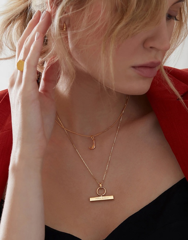Rachel Jackson - T-Bar Gold Necklace