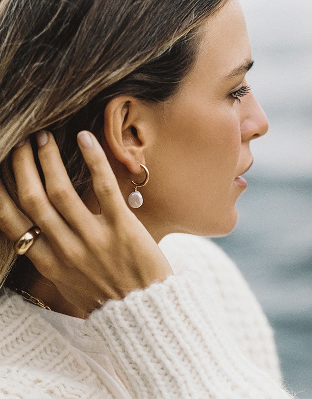 Kirstin Ash - Pearl Drop Hoops