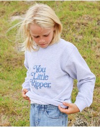 Skwosh - You Little Ripper Kids Crew Neck Sweat in Grey Marle