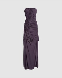 Christopher Esber - Shibari Jersey Ruched Strapless Dress
