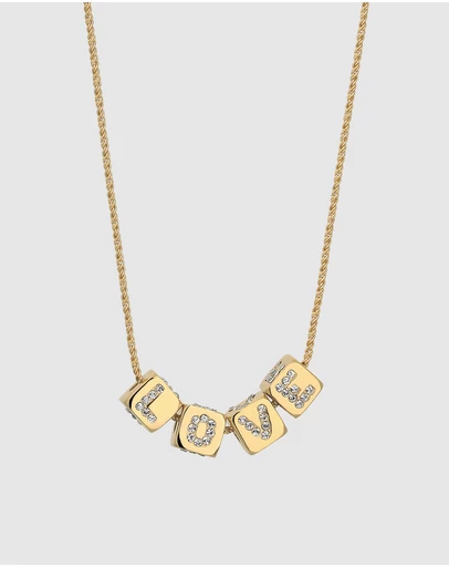 Elli Jewelry - The Love Crystal Necklace in Gold-Plated 925 Silver