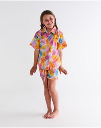 Kip&Co - Petal Power Kids Organic Cotton SS Shirt & Shorts Pyjama - Kids-Teens