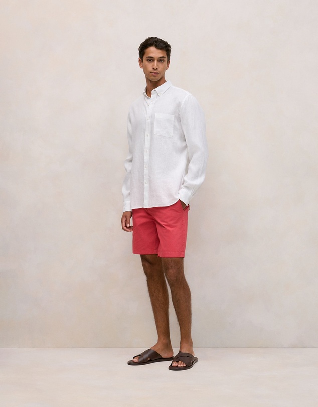 Trenery - Cotton Twill Chino Short in Crimson