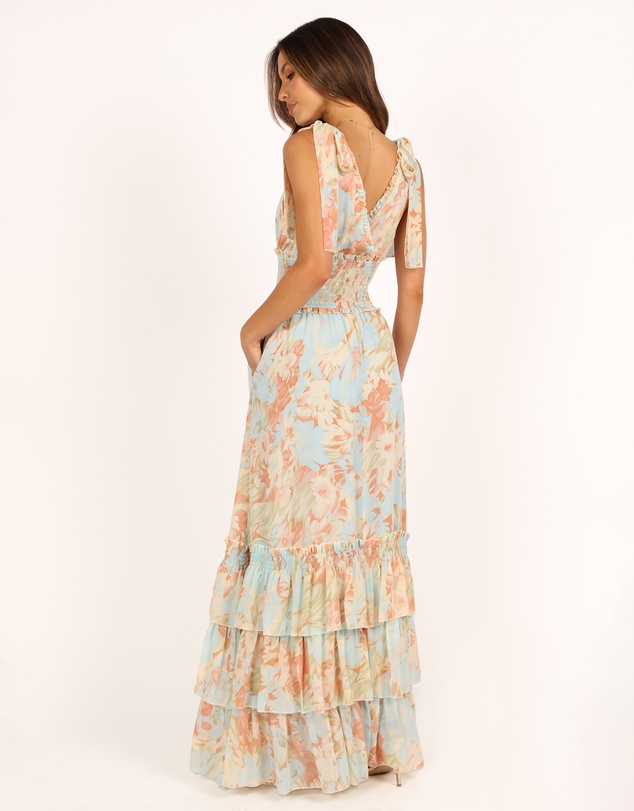 Petal & Pup - Christabel Tiered Maxi Dress - Blue Floral