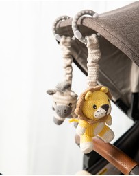 Living Textiles - 2 Pack Stroller Toys - Zebra & Lion
